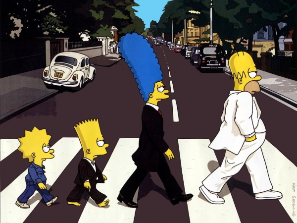 The Simpsons - Beatles - Abbey Road wallpaper